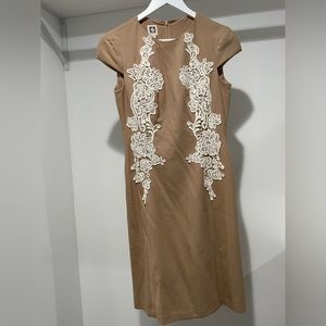 Anne Klein camellia dress with embroidered design NWT